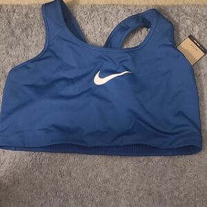 Nike Royal Blue Sports Bra with White Swoosh